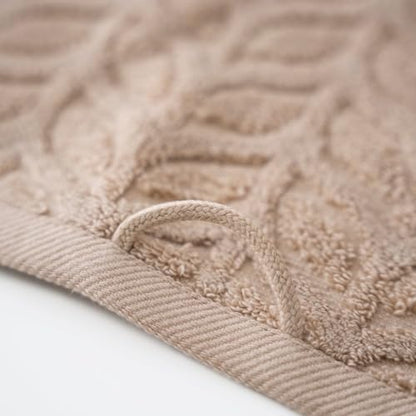 BAGNO MILANO Turkish Cotton Bath Towels, Hand Towels - Soft Plush Jacquard Collection - Highly Absorbent Towel Set (Sand Beige, 4 Pcs Hand Towel Set) - color: Sand Beige, size: 4 pcs Hand Towel Set