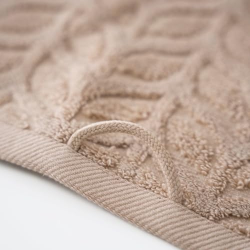 BAGNO MILANO Turkish Cotton Bath Towels, Hand Towels - Soft Plush Jacquard Collection - Highly Absorbent Towel Set (Sand Beige, 6 pcs Towel Set) - color: Sand Beige, size: 6 pcs Towel Set