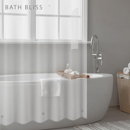 Bath Bliss PVC Standard Shower Liner | 3G | 70"x 72" | Magnetic Hem | Frost - color: Frost