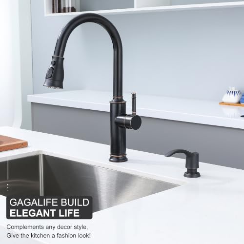 Kitchen Sink Soap Dispenser (Oil-Rubbed Bronze), G080ORB-G | Sink Soap Dispenser Pump with 40" Silicone Dispenser Extension Soap Tube, Say Goodbye to Frequent Refills - color: Oil-rubbed Bronze, size: with Hose