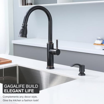 Kitchen Sink Soap Dispenser (Oil-Rubbed Bronze), G080ORB-G | Sink Soap Dispenser Pump with 40" Silicone Dispenser Extension Soap Tube, Say Goodbye to Frequent Refills - color: Oil-rubbed Bronze, size: with Hose