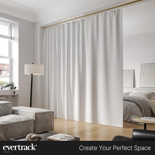 Curtain Track - Ceiling Mounted Curtain Rail for Curtains, Drapes, and Room Dividers - USA Made - Small+ (12 Feet), Satin Brass - color: Satin Brass, size: Small+ (12 Feet)