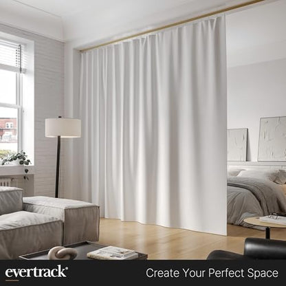 Curtain Track - Ceiling Mounted Curtain Rail for Curtains, Drapes, and Room Dividers - USA Made - Small+ (12 Feet), Satin Brass - color: Satin Brass, size: Small+ (12 Feet)