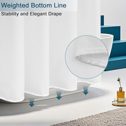 AooHome Fabric Shower Curtain, 36 Width x 72 Height Inch Stall Size Bathroom Curtain for Hotel, Waterproof, White - color: Solid White, size: 36"W x 72"L (Pack of 1)