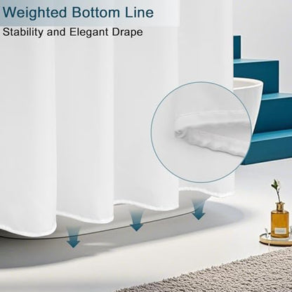 AooHome Fabric Shower Curtain, 36 Width x 72 Height Inch Stall Size Bathroom Curtain for Hotel, Waterproof, White - color: Solid White, size: 36"W x 72"L (Pack of 1)