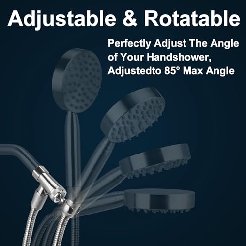 All Metal Shower Head Holder and Long Hose with Wide-Angle Adjustment | Stainless Steel Extra Long 6 ft Flexible Hose, Handheld Shower Arm Bracket,Premium Chrome - style: C-Style Chrome