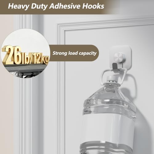 Aikzik 4 Pack Large Heavy Duty Wall Hooks - 26lb Max, Stainless Steel Adhesive Towel Hooks for Hanging Towel, Coat, Robe, Sticky Towel Holder for Wall Mount in Bathroom, Kitchen, Shower, Door - Silver - color: Silver