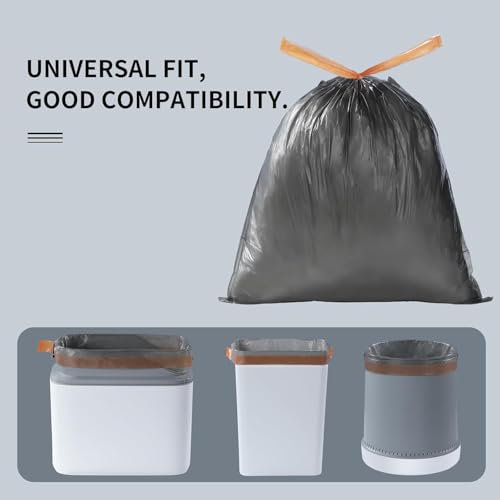 MOPALL Small Trash Bags with Drawstring, 2.6-4 Gallon, Black | 75 Count - size: Trash Bags (Pack of 75)