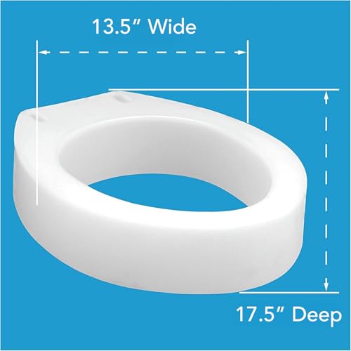 Carex Toilet Seat Riser, Round Raised Toilet Seat Adds 3.5 inches to Toilet Height, for Assistance Bending or Sitting, 300 Pound Weight Capacity Toilet Riser - style: Round