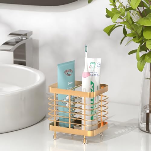 Luxspire Toothbrush Holders for Bathroom, Stainless Steel, 2 Slots, Rose Gold - color: Rose Gold, size: 2 slots