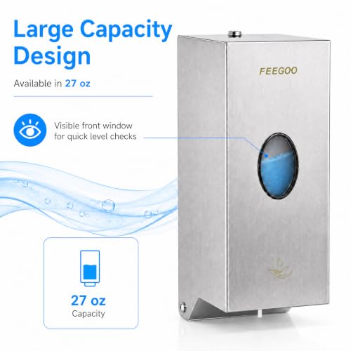 Automatic Soap Dispenser, 27 fl oz Stainless Steel Wall Mounted
