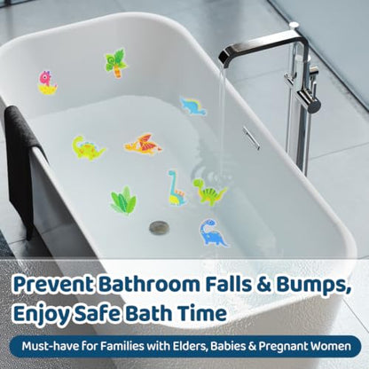 30 PCS Non Slip Bathtub Stickers for Kids, Cute Anti-Slip Shower Treads with Premium Scraper, Waterproof Safety Appliques for Bathroom Tub, Shower Floor, Stairs (Dinosaur) - color: Dinosaur