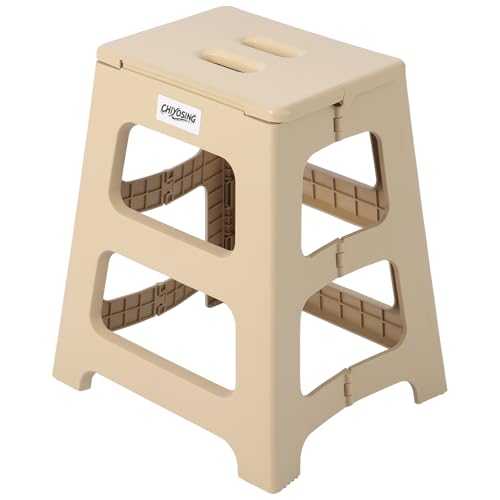 Foldable Bath Shower Safety Chair Seat, 17.7" High Anti-Slip Bench Bath tub Stool for Elderly or Seniors (Beige) - color: Beige