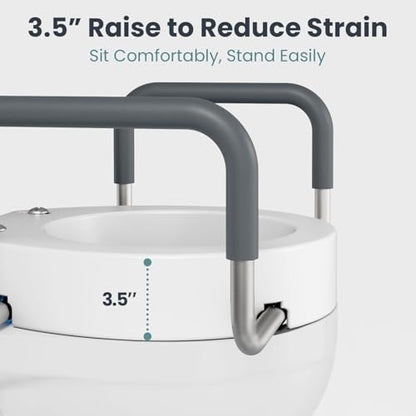PELEGON Raised Toilet Seat With Handles (300lb) Toilet Seat Risers for Seniors, Raised Toilet Seat for Handicap Toilet Seat For Elderly & Disabled - Standard Seat - size: Standard