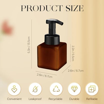 30 PCS 8.5 oz Foaming Soap Dispenser Plastic Foaming Pump Bottle, Refillable Dispenser with Plastic Pump, Empty Hand Bottles for Liquid Soap, Shampoo, Bathroom,Hotel,Restaurant (30, Brown) - color: Brown, size: 30
