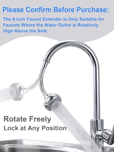 UFO-shaped 360° Swivel Kitchen Faucet Extender,Anti-Splash Dual-function Kitchen Faucet Sprayer Attachment,Large-diameter Shower Head Sink Aerator,Water Saving-8 Inch - style: LONG