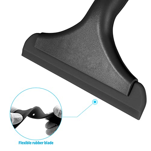 Small Silicone Squeegee Window Shower Squeegee Tool,Auto Water Blade for Car Windshield, Window, Mirror, Glass Door,Bathroom - color: Black+black