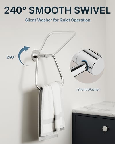 RARXTR Hand Towel Holder for Bathroom Polished Chrome Towel Ring Heavy Duty Stainless Steel Towel Hanger Wall Mount for Bath, Kitchen - size: ∅9mm Tube