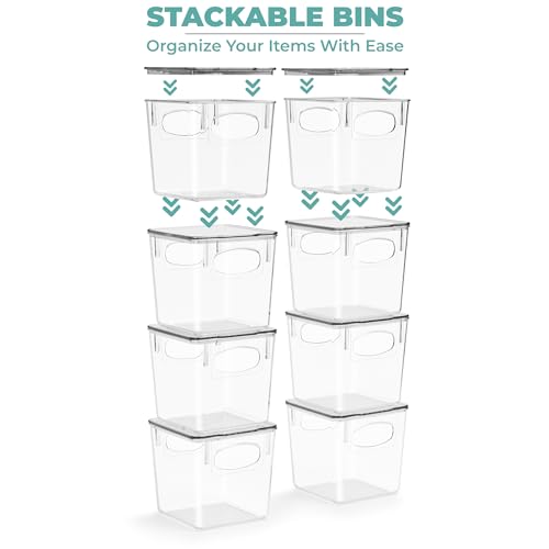 Sorbus Small Clear Plastic Storage Bins With Lids - Stackable Organizer For Toys, Clothes, Medicine, Makeup, Closet, Art Supplies, Bathroom, Shoes (4 Pack) - size: Small, style: 4 Pack