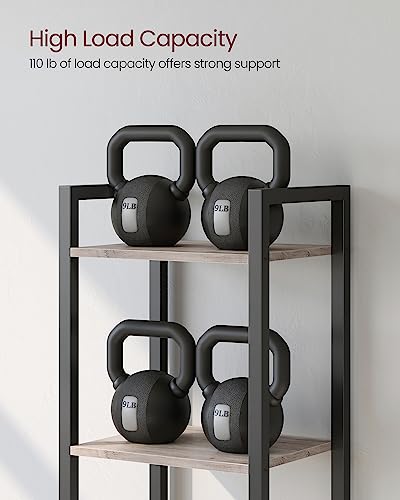 VASAGLE 6-Tier Bookshelf, Bookcase with Steel Frame, Book Shelf for Living Room, Home Office, Study, 11.8 x 15.7 x 73.2 Inches, Industrial Style, Heather Greige and Ink Black ULLS101B02 - color: Heather Greige + Ink Black, size: 6 Tiers (11.8"D x 15.7"W x