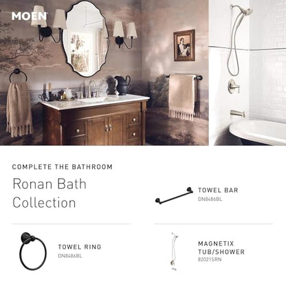 Moen Ronan Bronzed Gold Two-Handle 4 in. Centerset Modern Double Bend Bathroom Faucet with Push-Down Drain, 84025BZG - color: Bronzed Gold, style: 2-Handle Centerset