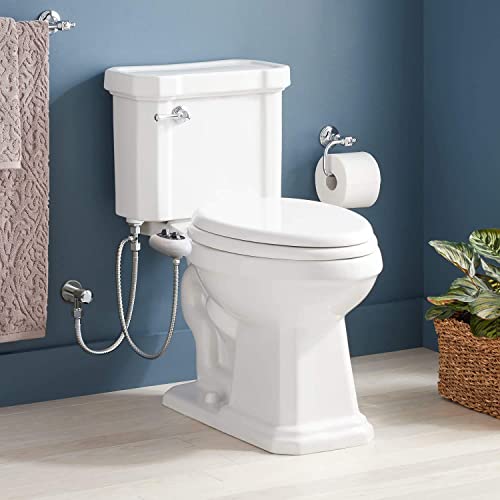 YASFEL Bidet Attachment for Toilet, Toilet Bidet Non-Electric Bidet Toilet Attachment Dual Nozzles for Frontal/Rear Wash, Adjustable Pressure Control (Black/White) - color: Black White