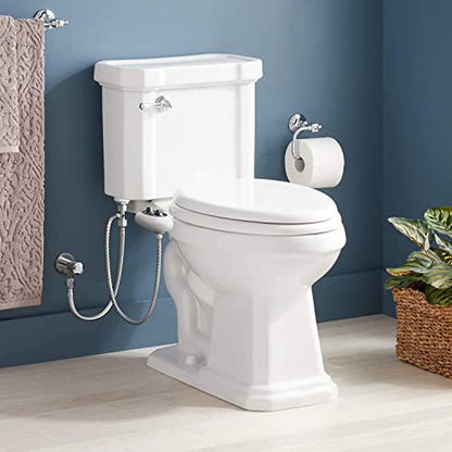 YASFEL Bidet Attachment for Toilet, Toilet Bidet Non-Electric Bidet Toilet Attachment Dual Nozzles for Frontal/Rear Wash, Adjustable Pressure Control (Black/White) - color: Black White