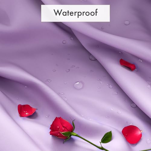 Lavender Purple Shower Liner Cloth Waterproof, Soft Shower Curtain Liner Fabric with Weighted Stones, Washable Shower Curtain and Liner 2-in-1, 120G Heavy Duty, 12 Grommet Holes, 72 x 72 Inches - color: Lavender Purple, size: 72"W x 72"L (Pack of 1)