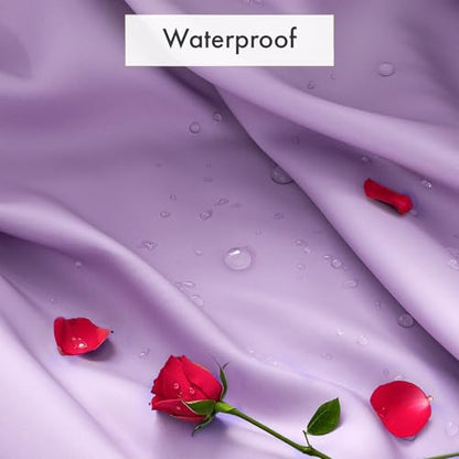 Lavender Purple Shower Liner Cloth Waterproof, Soft Shower Curtain Liner Fabric with Weighted Stones, Washable Shower Curtain and Liner 2-in-1, 120G Heavy Duty, 12 Grommet Holes, 72 x 72 Inches - color: Lavender Purple, size: 72"W x 72"L (Pack of 1)
