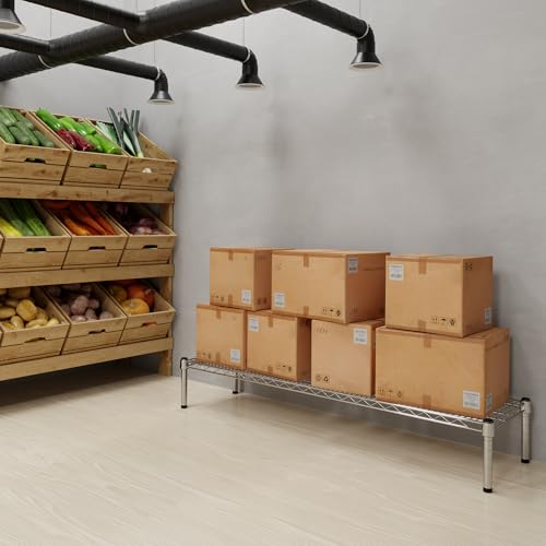 14" Deep x 54" Wide x 8" Height 1-Tier Wire Shelving Kit | NSF Commercial Storage Rack Unit - size: 14" Deep x 54" Wide