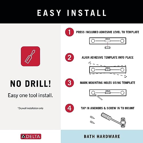 Delta Hand Towel Holder | Square Stainless Steel Ring for Hanging Towels in Kitchen, Bathroom | Ara Accessories