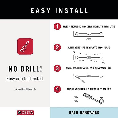 Delta Hand Towel Holder | Square Stainless Steel Ring for Hanging Towels in Kitchen, Bathroom | Ara Accessories