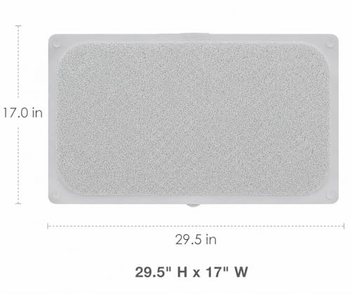 Home Expressions Non Slip with Suction Cups Loofah Bathmat 27"x15" & 29.5"X16.9", PVC Loofah Bathroom Mats, Loofah Mats for Shower and Bathroom, Quick Drying, (Light Grey 29.5"X16.9") - size: LIGHT GREY 29.5"X16.9"