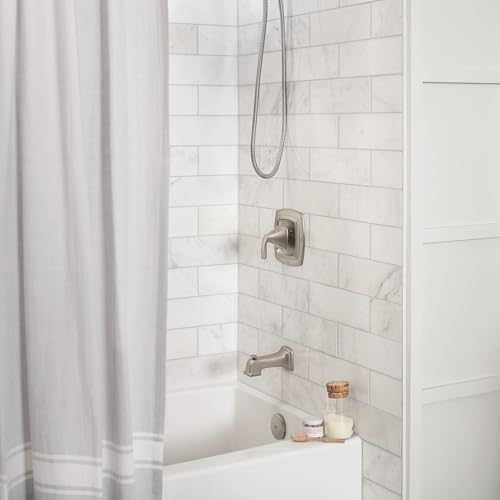 Moen Engage Magnetix Spot Resist Brushed Nickel 3.5-Inch Six-Function Detachable Handheld Showerhead with Magnetic Docking System, 26100SRN - color: Spot Resist Brushed Nickel, size: Showerhead