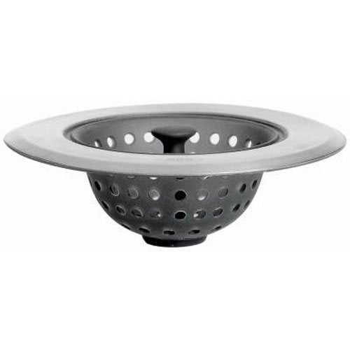 OXO Good Grips Silicone Sink Drain Strainer, Kitchen Sink Stopper | Catches Food Debris, Flexible Silicone Basket, Easy-Lift Handle, Fits Standard Drains, Dishwasher Safe, Kitchen Sink Strainer