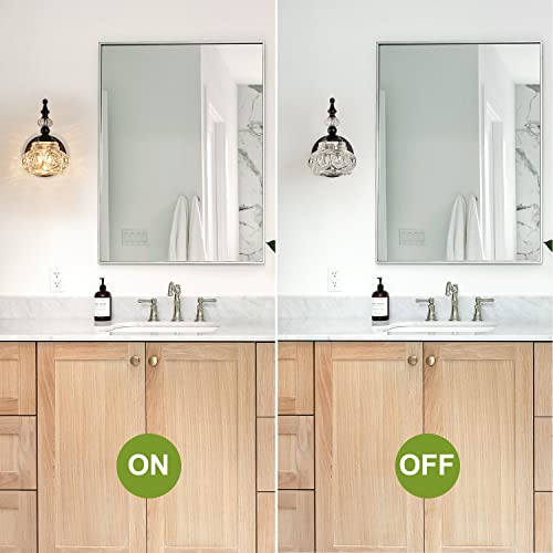 2-Pack Wall Sconces Black Bathroom Vanity Lighting Fixtures Black Wall Light with Glass Shade, Rust-Proof and Durable, Wall Lamp Using G9 Bulbs for Bedroom, Bathroom, Living Room - color: Black, size: 1-Light (2-Pack)