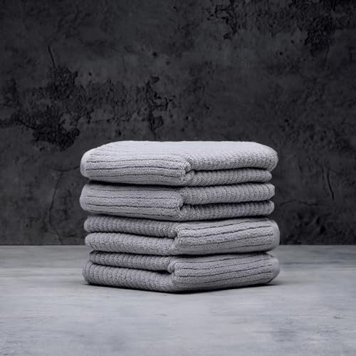 Luxury Performance 4-Piece Hand Towel Set | Patented Quick-Dry Tech | Ultra Soft | 16" W x 30" L | Pebble (Light Grey) - color: Pebble, size: 4 Hand Towels