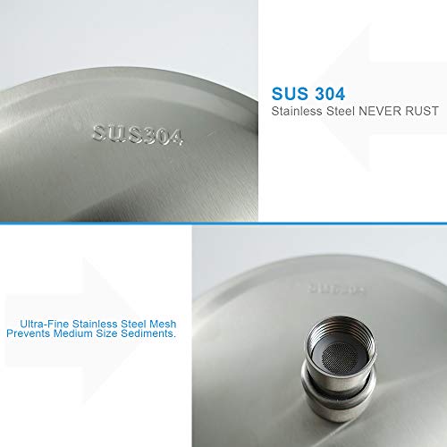 NearMoon Rain Shower Head, Ultra-Thin Design-Pressure Boosting, Awesome Some Experience, High Flow Stainless Steel Rainfall Head (12 Inch, Brushed Nickel) - color: Brushed Nickel, size: 12 Inch