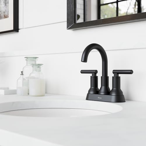 Pfister Capistrano Bathroom Sink Faucet, 4-Inch Centerset, 2-Handle, 3-Hole, NSF Certified, Spot Defense Matte Black Finish, LF048CSOSDB (Pack of 3) - color: Spot Defense Matte Black, size: 3 Pack
