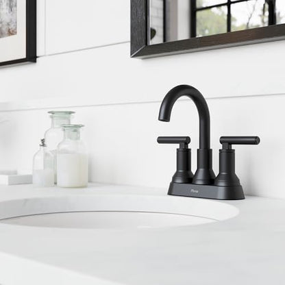 Pfister Capistrano Bathroom Sink Faucet, 4-Inch Centerset, 2-Handle, 3-Hole, NSF Certified, Spot Defense Matte Black Finish, LF048CSOSDB (Pack of 3) - color: Spot Defense Matte Black, size: 3 Pack