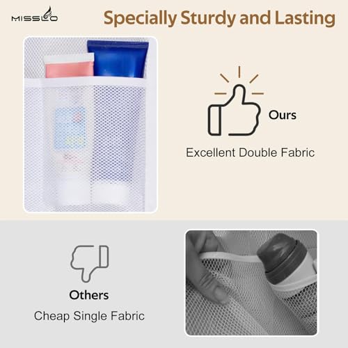 MISSLO Shower Caddy Organizer 5 Pockets Roll up Hanging Bathroom Accessories Storage for Camper, RV, Gym, Cruise, Cabin, College Dorm Shower, Small