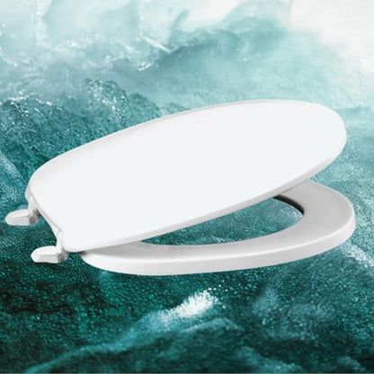 Centoco Elongated Toilet Seat, Residential, DSAMAZ2-001, White | Closed Front, Cover, Plastic - color: White, size: Elongated, style: Closed Front / Made in Canada