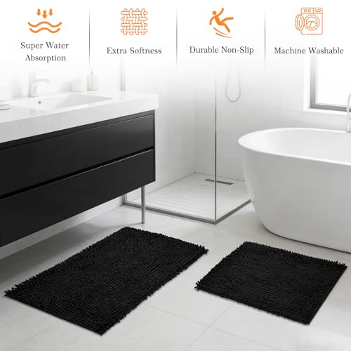 Bathroom Sets with Shower Curtain and Rugs, 22 Pcs Black Bathroom Accessories with Trash Can, Waterproof Shower Curtain, Bathroom Rugs Super Absorbent, Modern Bathroom Sets Complete Decor - size: 10Pcs Bathroom Set