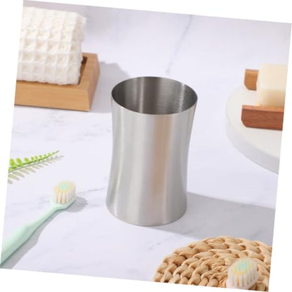 Ipetboom Stainless Steel Toothbrush Tumbler Cup for Bathroom Travel Use Smooth Polished Surface Multi Functional Water and Beverage Holder Single Travel Cup for Couples