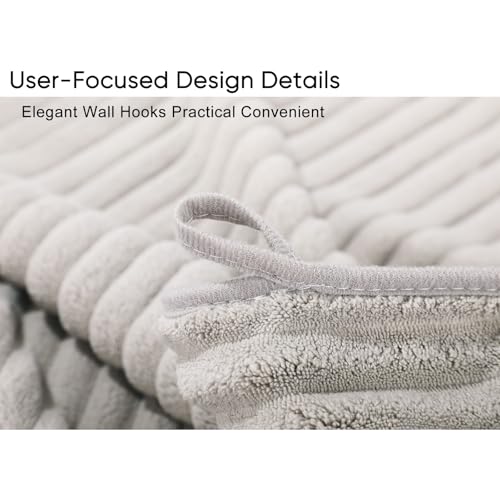 Luxury 2-Piece Quick-Dry Bath Towel Set 27.5X 55 Inches – Ultra Soft Microfiber for Bathroom, Bar, Pool, Gym & Travel – Elegant Twill Design - color: 2lightgrey