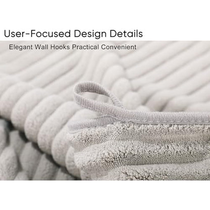 Luxury 2-Piece Quick-Dry Bath Towel Set 27.5X 55 Inches – Ultra Soft Microfiber for Bathroom, Bar, Pool, Gym & Travel – Elegant Twill Design - color: 2lightgrey