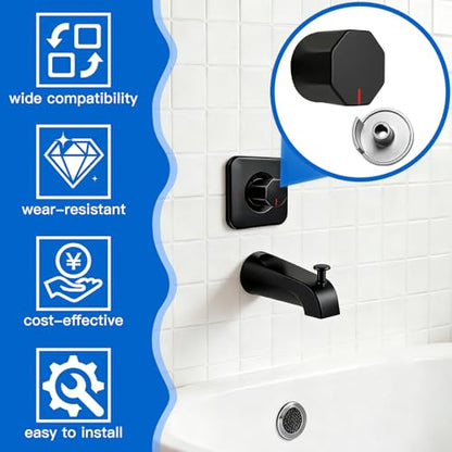 All Metal Replacement for Moen Tub/Shower Lever Handle, Compatible with Moen Posi Temp Shower Handle and for Cartridge,Single Handle Faucets for Adjust Water Volume and Temperature,Knob Black - color: Knob Black