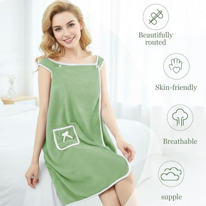 Unisex Bath Towel, Wearable After Bath Towel Set, Wearable Quick Dry Shower Gym Towel(53" x 31", Dark Green) - color: Dark Green, size: S(135X80CM)