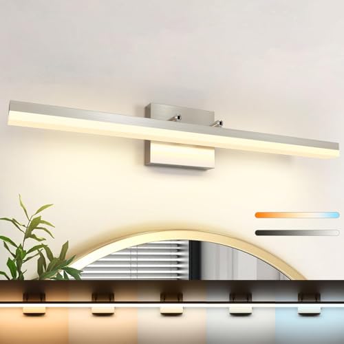 Brushed Nickel Vanity Light for Bathroom - 5CCT Dimmable, Adjustable Angle, 23.62-inch Long 16W LED Bar Light Fixture Over Mirror - Modern Wall Lighting - size: 23.62inch Long