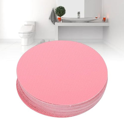 Yunseity Anti Slip Shower Sticker, 24 Pcs PEVA Floor Non Slip Sticker, Bathroom Bathtub for Stairs, Shower Floor Decals (Pink) - color: Pink